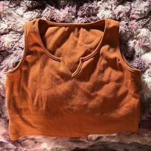 SOLD Orange Halter Crop Tank Top